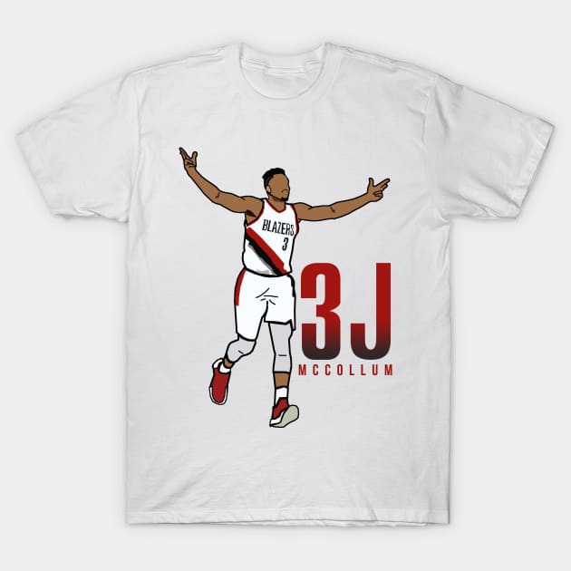 CJ McCollum '3J' - NBA Portland Trailblazers T-Shirt by xavierjfong